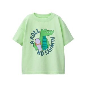 Zara Light Green Crocodile Skateboard Tee